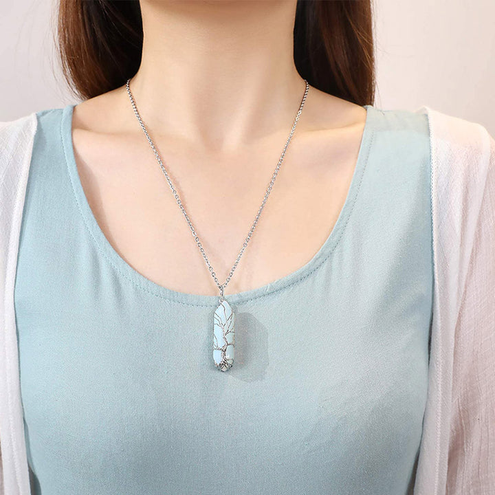 Collana in cristallo Olivenorma con pietra preziosa dell'albero della vita
