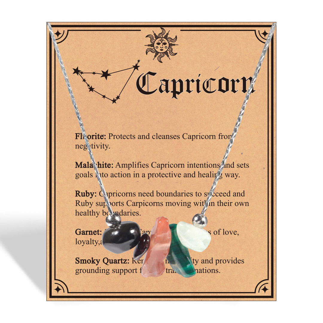 Collana girocollo con segno zodiacale in pietra naturale Olivenorma 