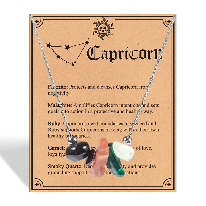 Collana girocollo con segno zodiacale in pietra naturale Olivenorma 