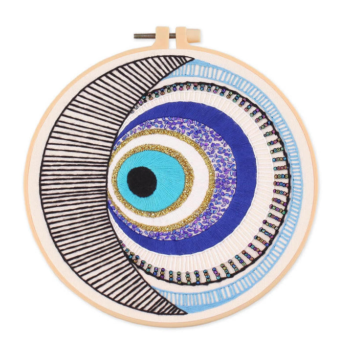 Olivenorma Evil Eye Ricamo a mano Materiale semilavorato Decorazione 