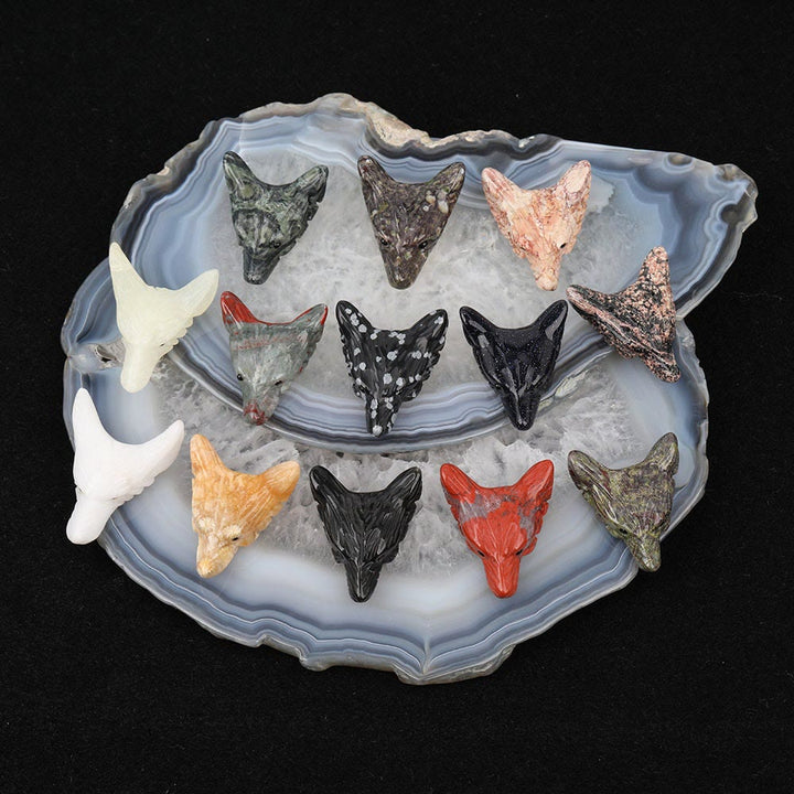 Decorazione in pietra preziosa con testa di lupo guardiano spirituale Olivenorma - image 38