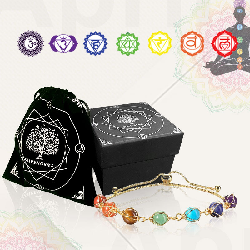 Braccialetto yoga regolabile colore oro naturale Chakra 