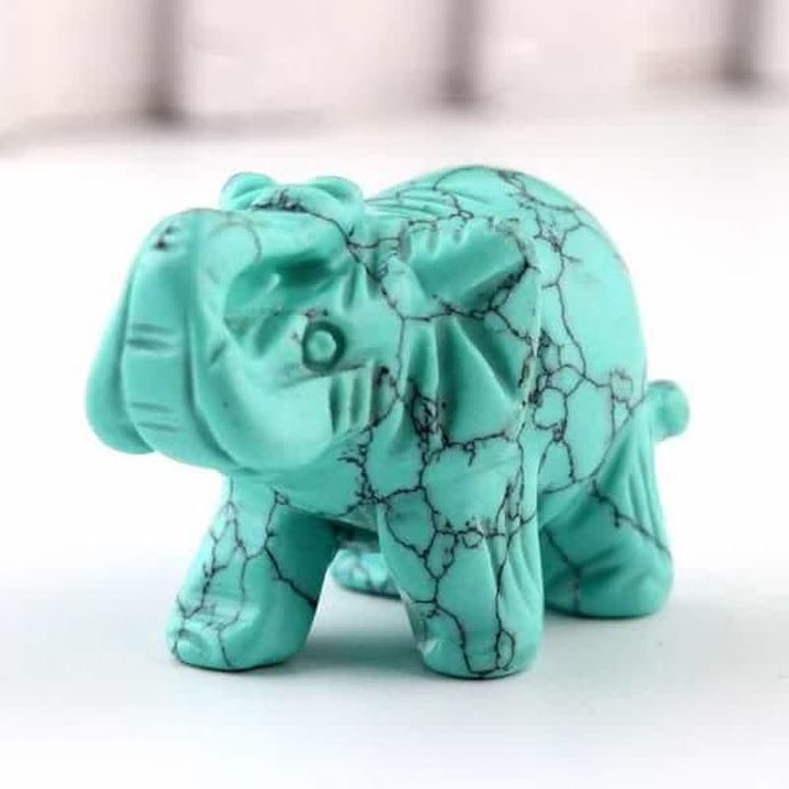 Olivenorma Reiki Elefante Figurina Decorazione Pietre Preziose