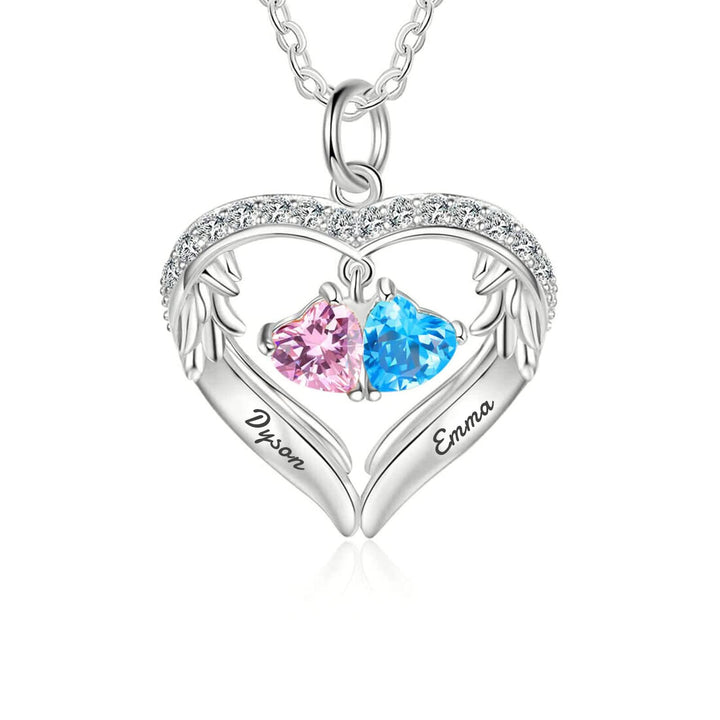 Olivenorma Collana regalo personalizzata con pietra portafortuna e nome inciso CZ