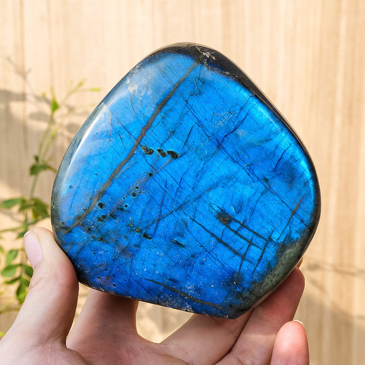 Decorazione in pietra preziosa grezza naturale di labradorite Olivenorma