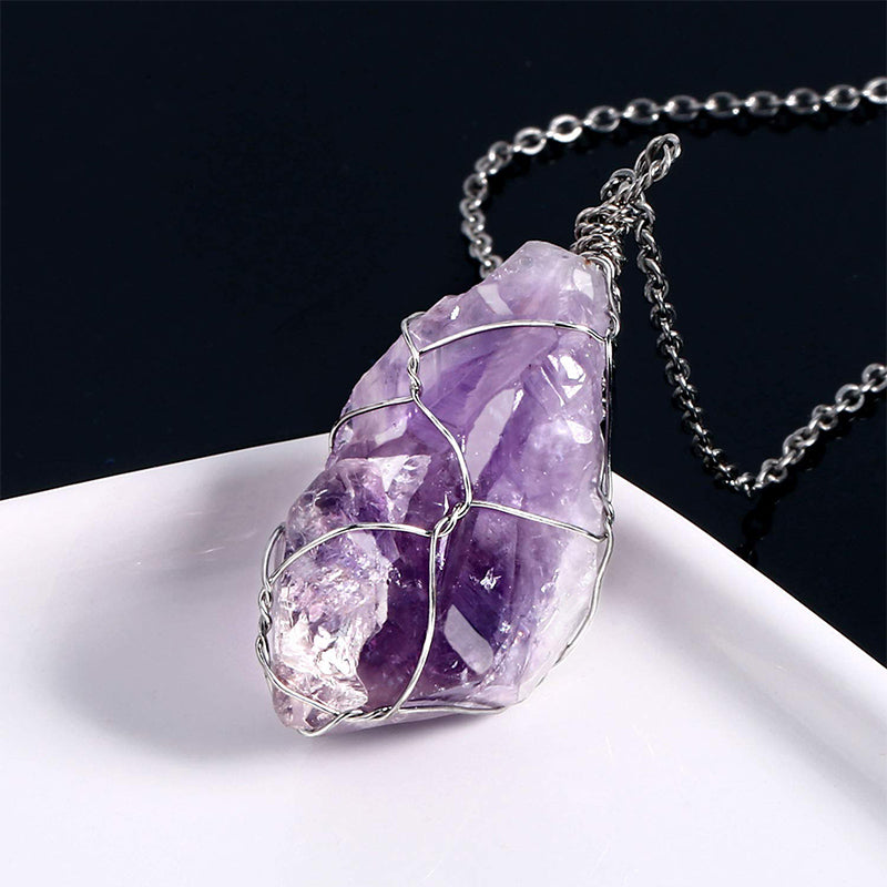 Collana di cristallo curativo di ametista Olivenorma