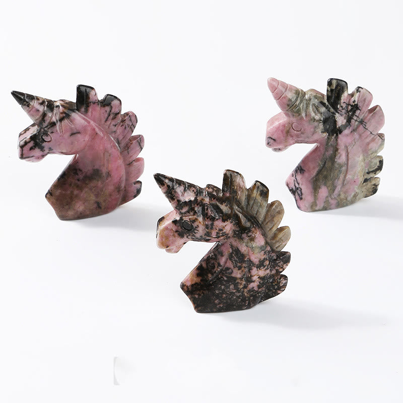 Olivenorma 2 pollici cristallo naturale unicorno figurina decorazione pietra preziosa 