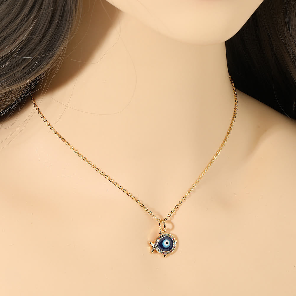 Olivenorma Collana a forma di cuore Hamsa con occhio malvagio in resina epossidica