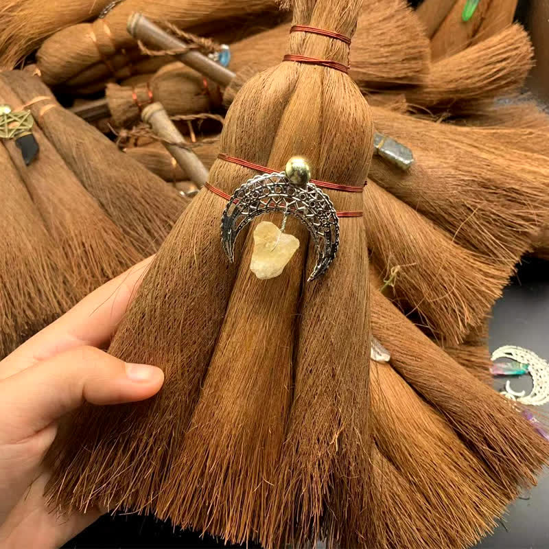 Ornamento a forma di stella di scopa di paglia di cristallo Olivenorma