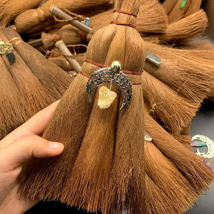 Ornamento a forma di stella di scopa di paglia di cristallo Olivenorma