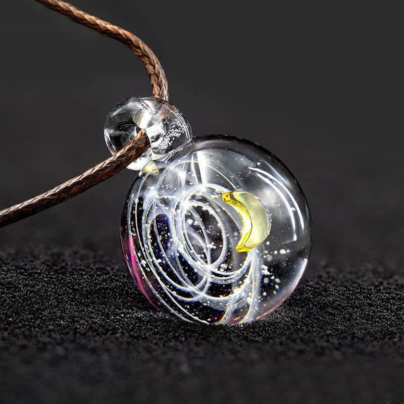 Collana in vetro con cielo stellato cosmico Olivenorma