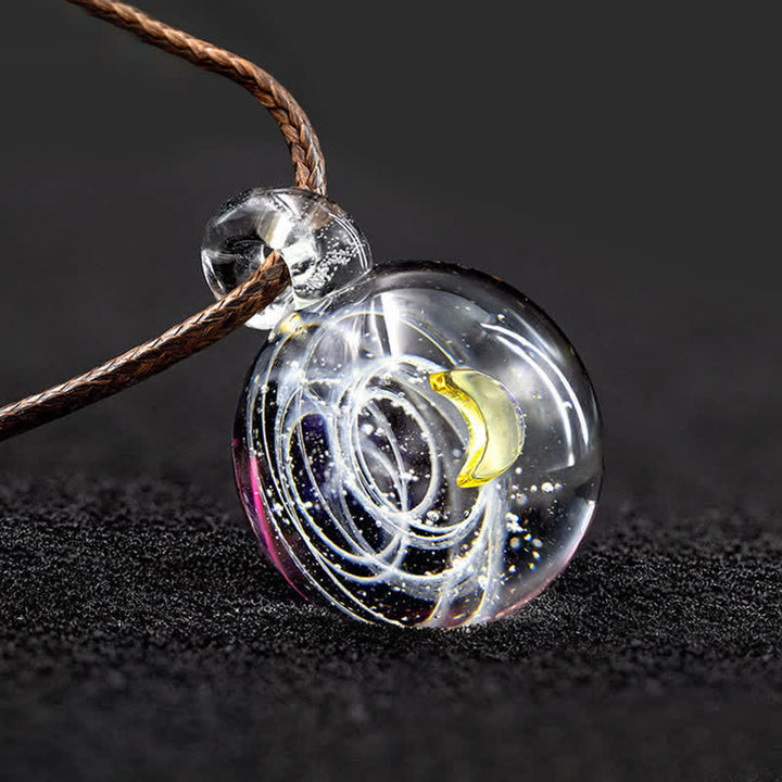 Collana in vetro con cielo stellato cosmico Olivenorma