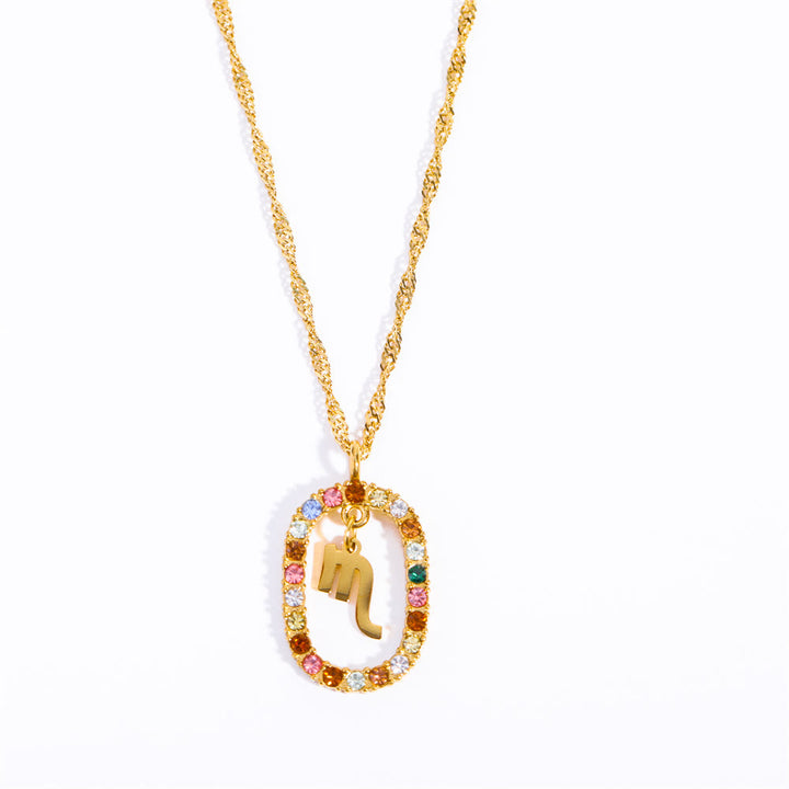 Collana Olivenorma Zircone traforato Ovale Costellazione Zodiacale