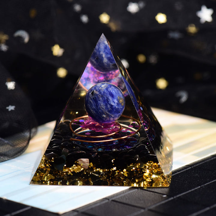 Olivenorma Lapislazzuli Ossidiana Orgone Piramide 