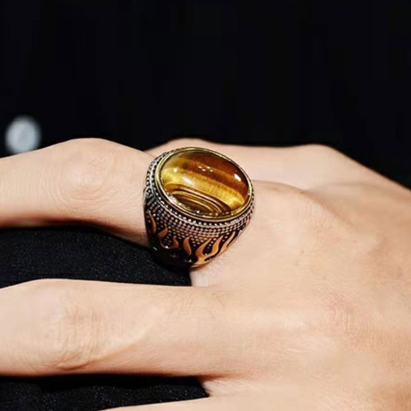 Anello di protezione con occhio di tigre Olivenorma