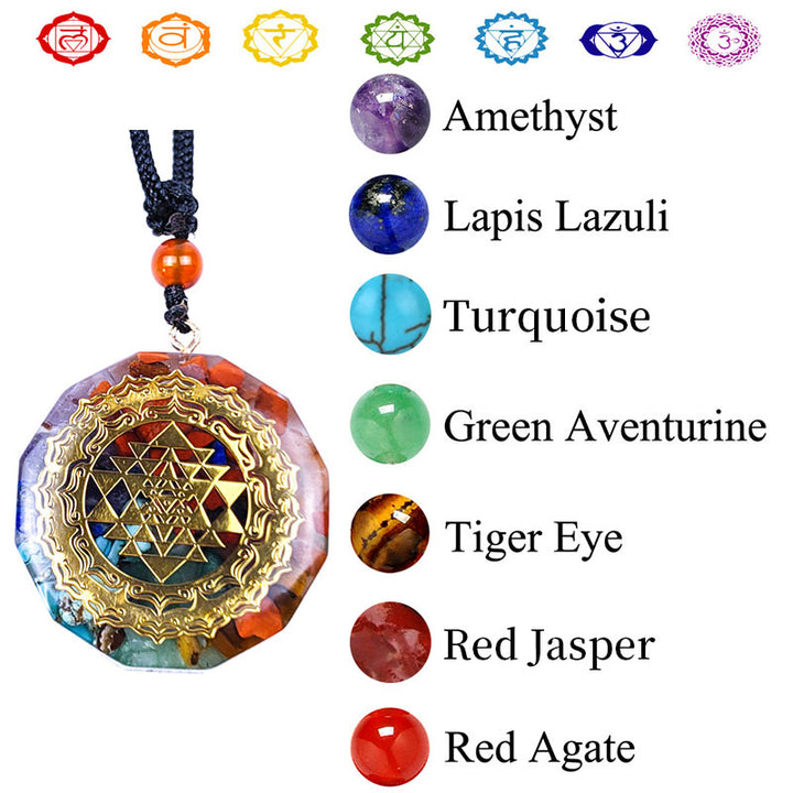 Collana di guarigione dei chakra Olivenorma Orgone 