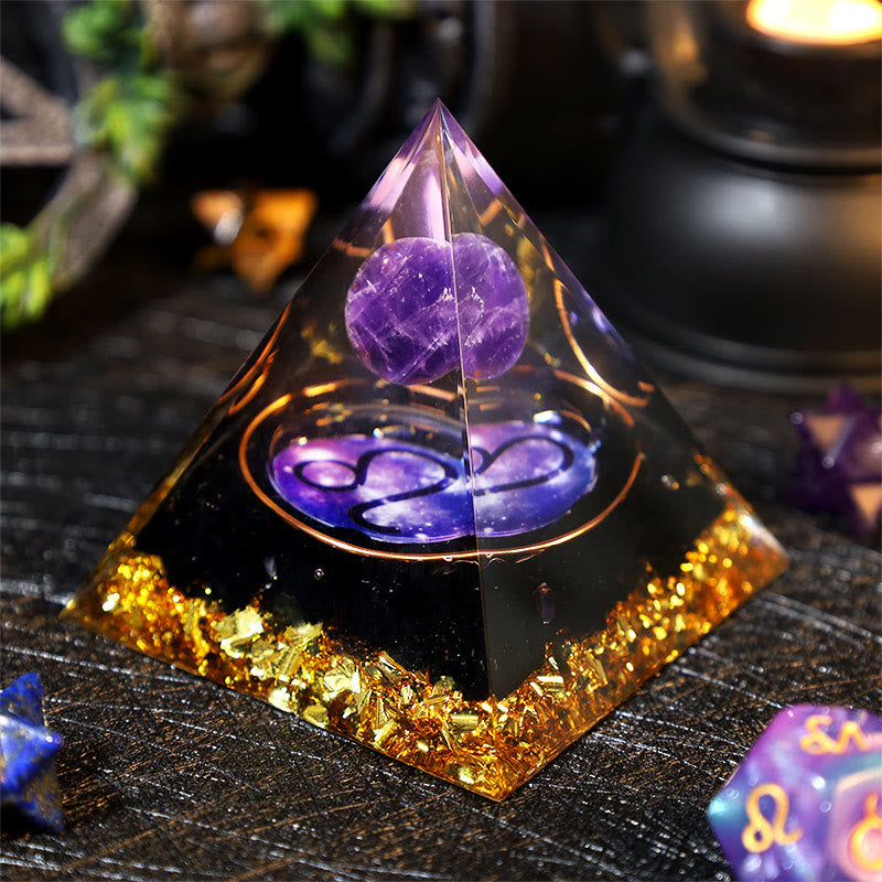 Olivenorma Ametista Palla Ossidiana Ghiaia Zodiaco Leone Orgone Piramide 