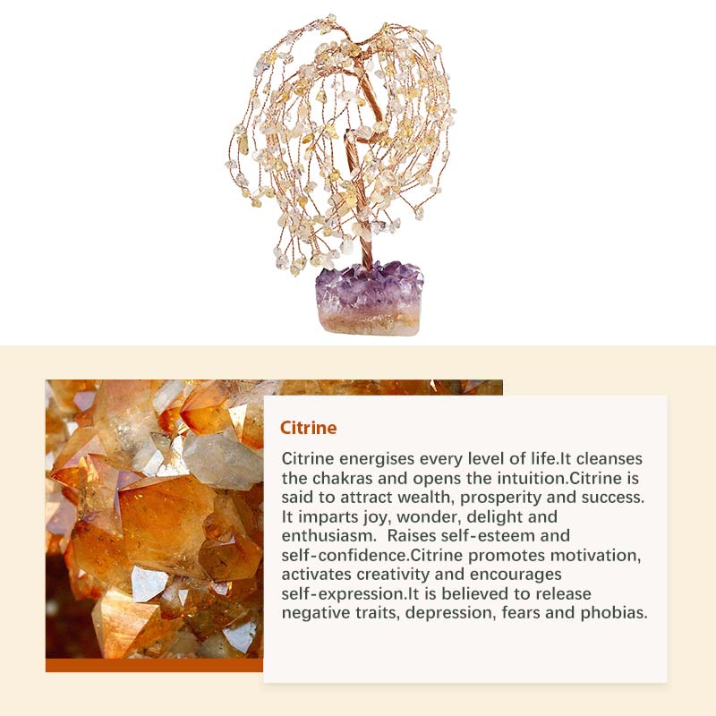Olivenorma Pietra di cristallo naturale Albero Feng Shui