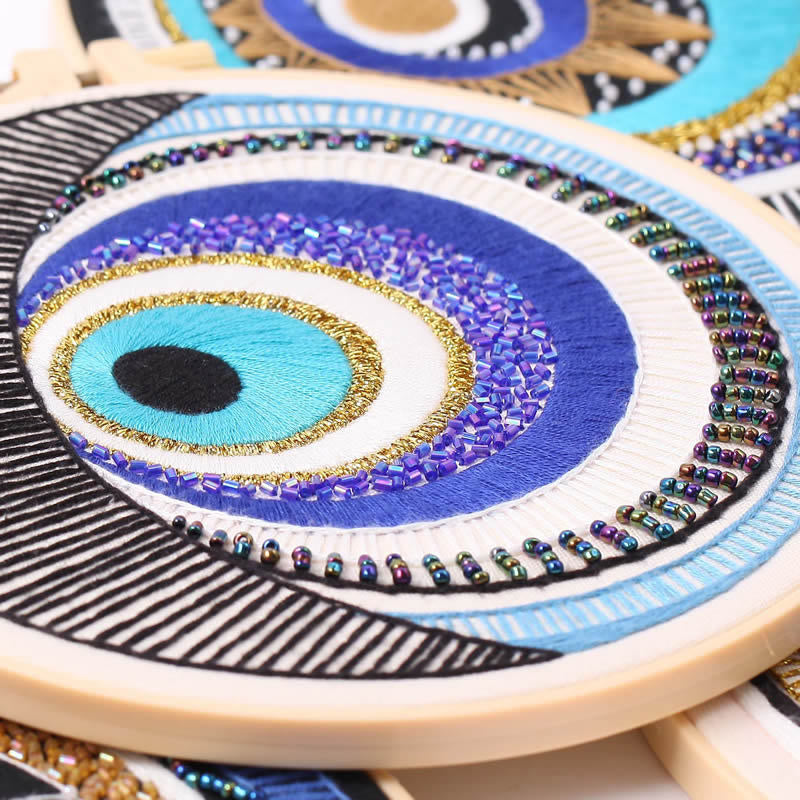 Olivenorma Evil Eye Ricamo a mano Materiale semilavorato Decorazione 