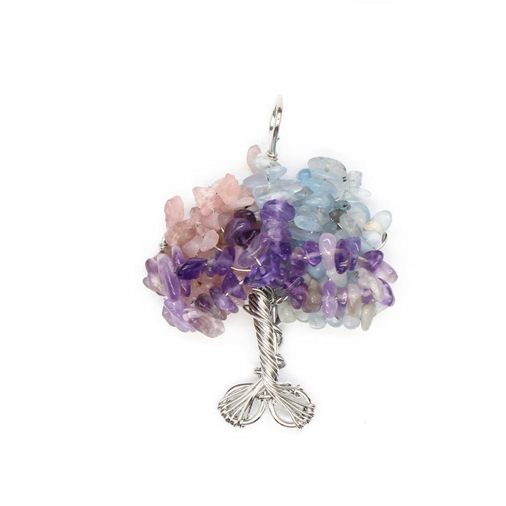 Olivenorma Cristallo Ghiaia Chakra Albero della vita Collana pendente 