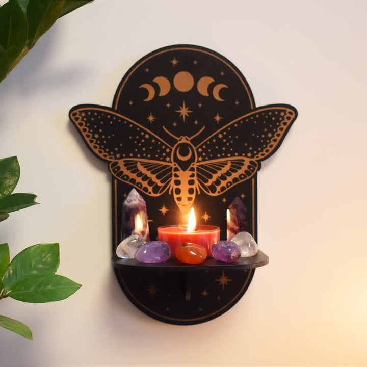 Olivenorma Magical Moth Moon Altar Ripiano di cristallo