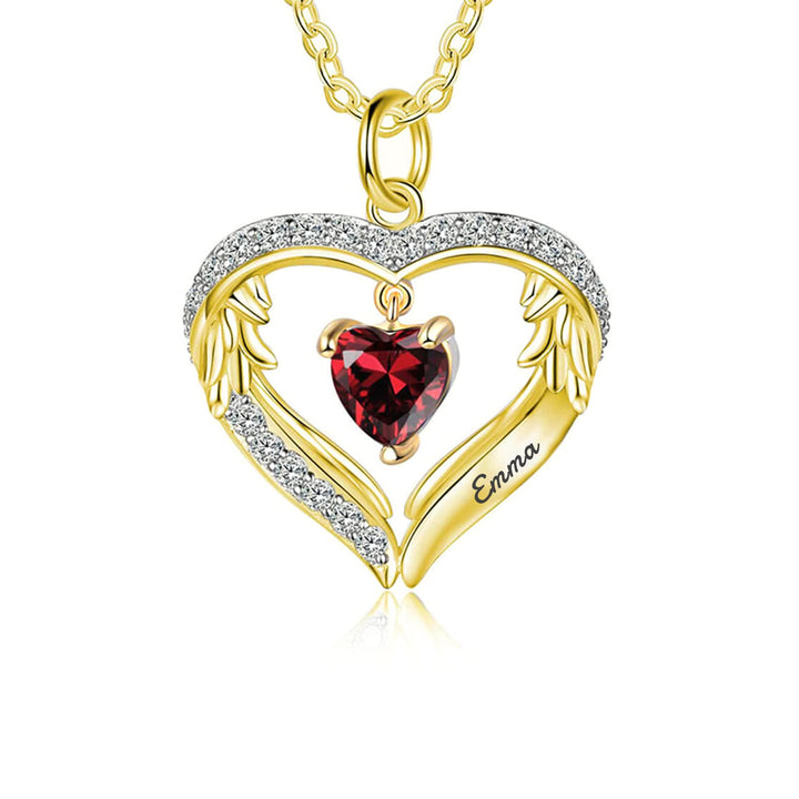 Olivenorma Collana regalo personalizzata con pietra portafortuna e nome inciso CZ
