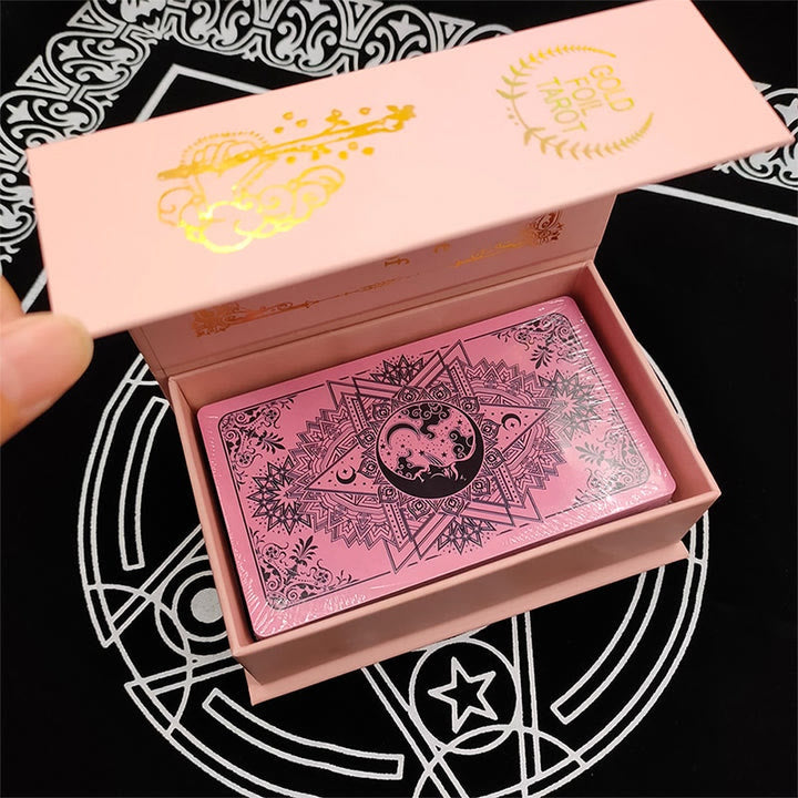 Olivenorma 78ps Carte dei tarocchi in plastica PVC impermeabile rosa