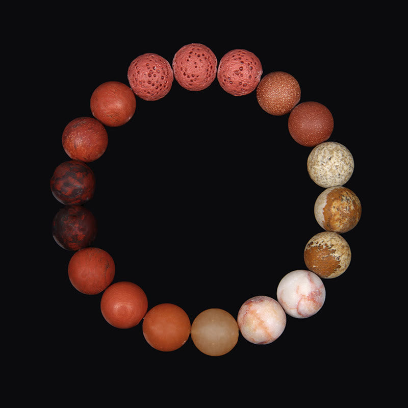 Olivenorma Bracciale Pianeta in Perline Naturali Satinate da 10 mm 