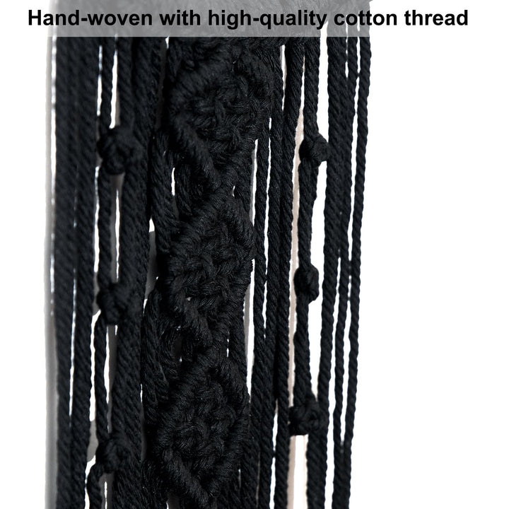 Olivenorma Acchiappasogni con nappa in macramè a forma di luna in onice nero 