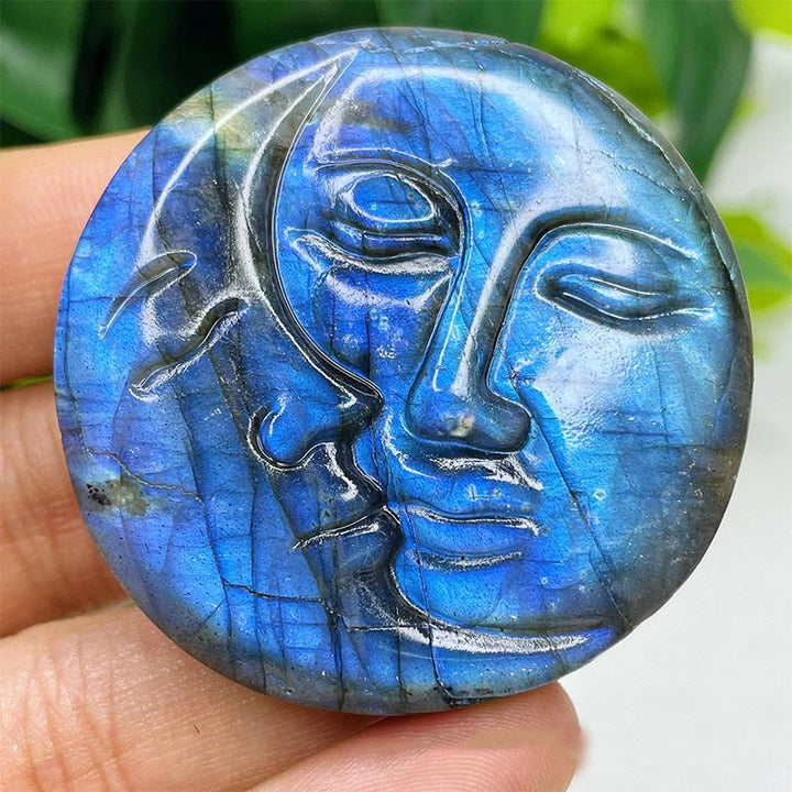 Ornamenti con faccia di luna in labradorite naturale Olivenorma , decorazione con pietre preziose 