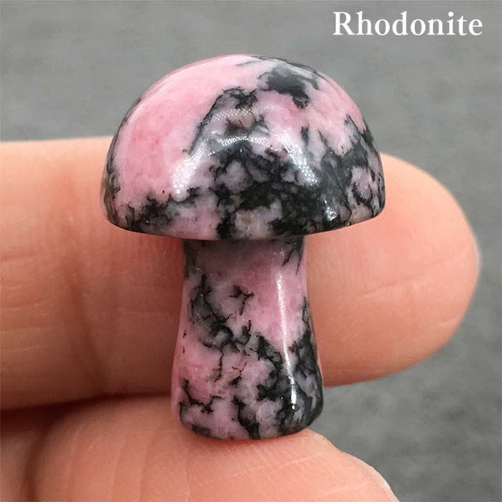 Decorazione in miniatura di funghi in cristallo naturale Olivenorma 