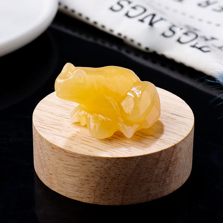 Decorazione della pietra preziosa della rana della pietra preziosa dello spirito sereno Olivenorma - Avventurina gialla - Con carta - image 23