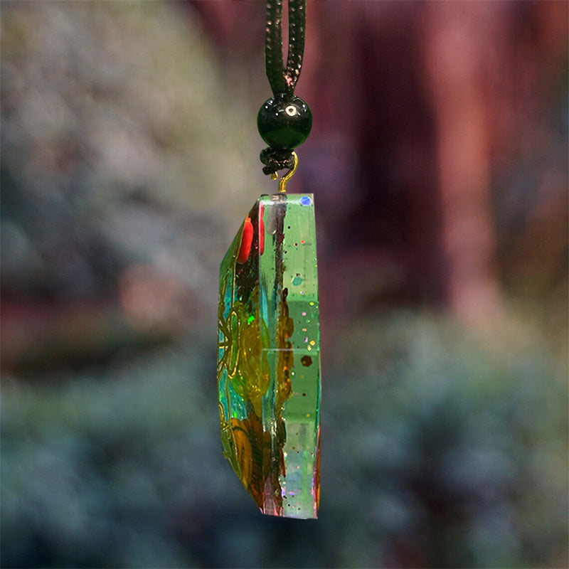 Collana di meditazione con simbolo del cubo di Metatron e chakra di Olivenorma