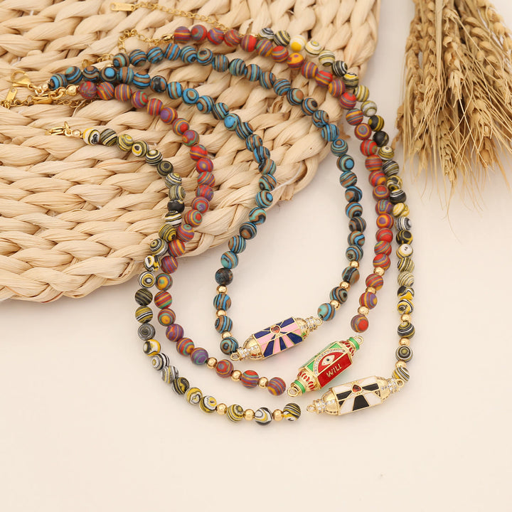 Collana Olivenorma Malocchio Malachite e Turchese - image 14