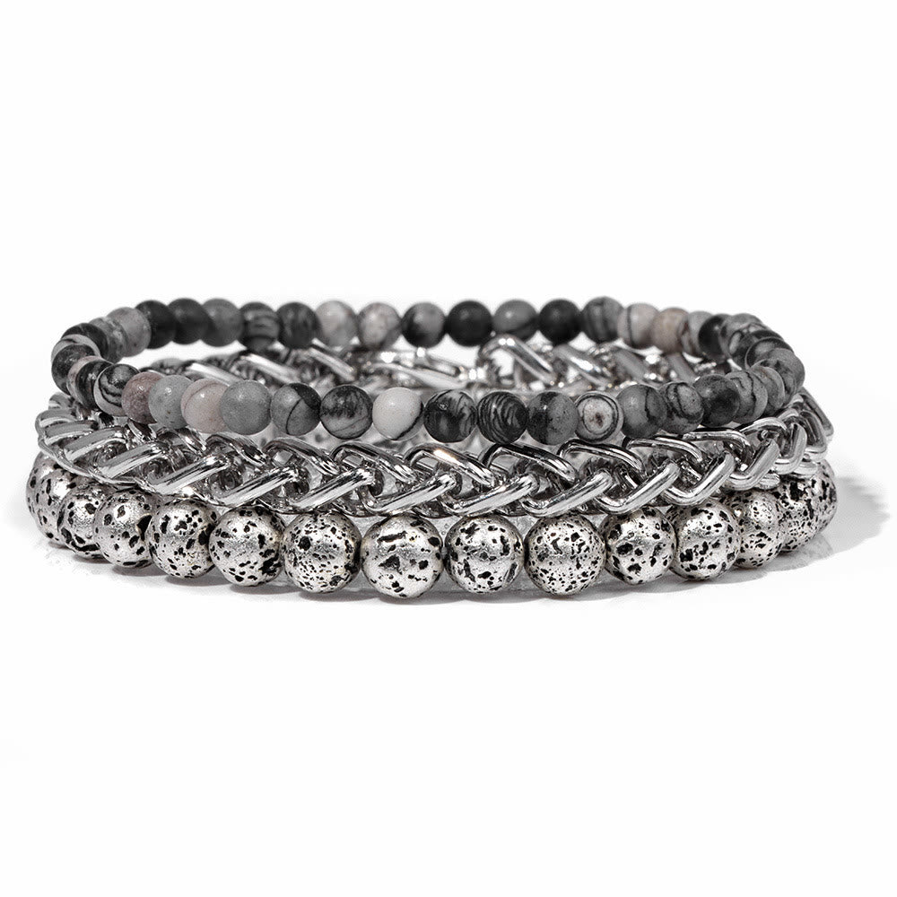 Olivenorma "Pace e calma" Bracciale in pietra rosa retrò