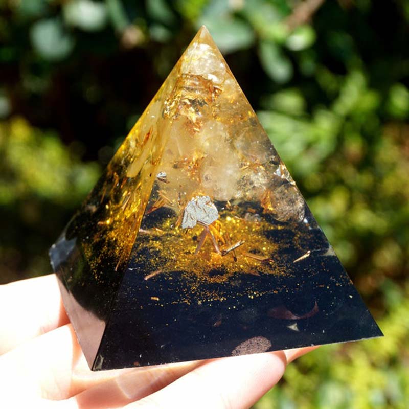 Olivenorma Citrino Ossidiana Albero della Vita Piramide Orgonica