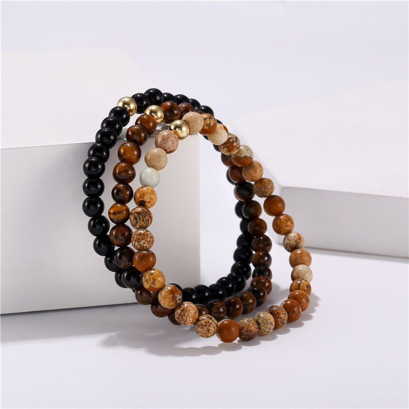 Olivenorma 6mm Onice e Occhio di Tigre Pietra Accessori Bracciale Perline