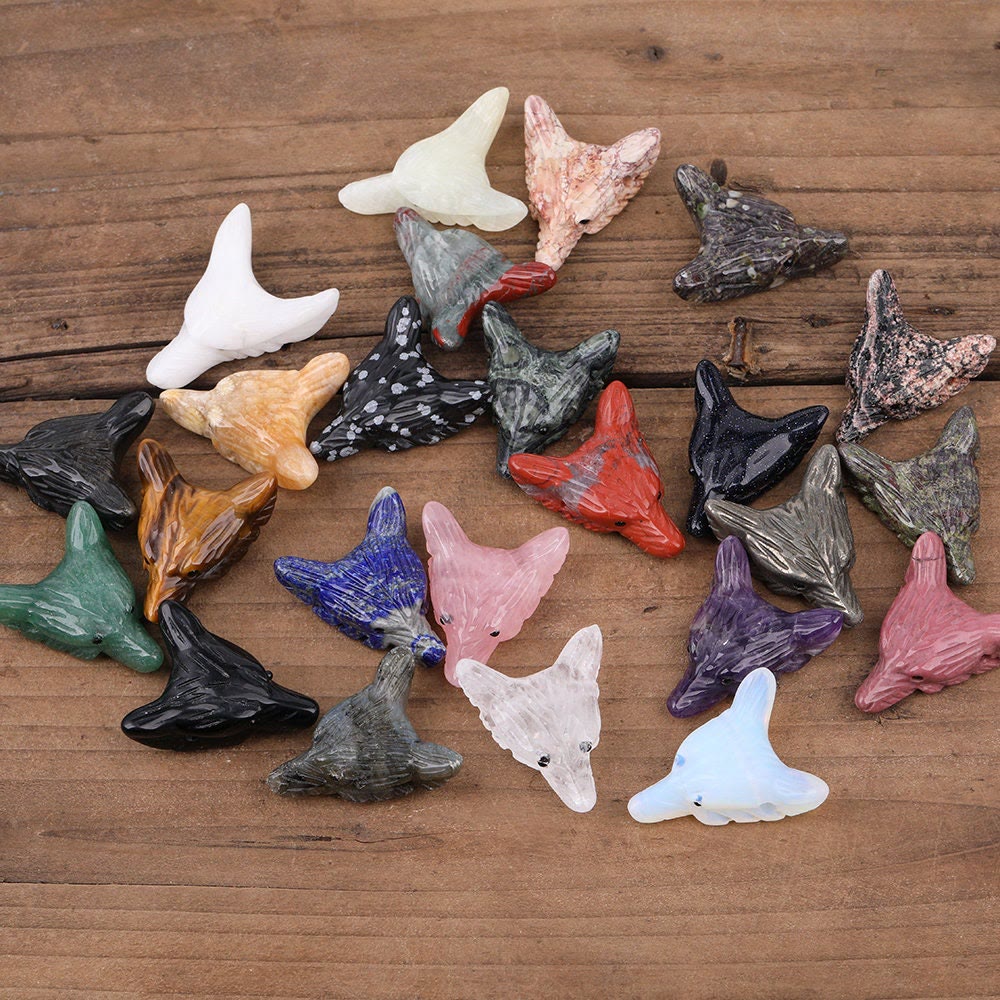 Decorazione in pietra preziosa con testa di lupo guardiano spirituale Olivenorma - image 39