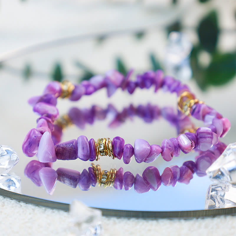 Bracciale Olivenorma con perline di cristallo frantumato e pietra irregolare