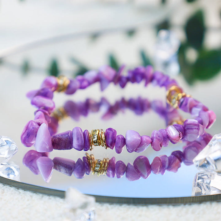 Bracciale Olivenorma con perline di cristallo frantumato e pietra irregolare