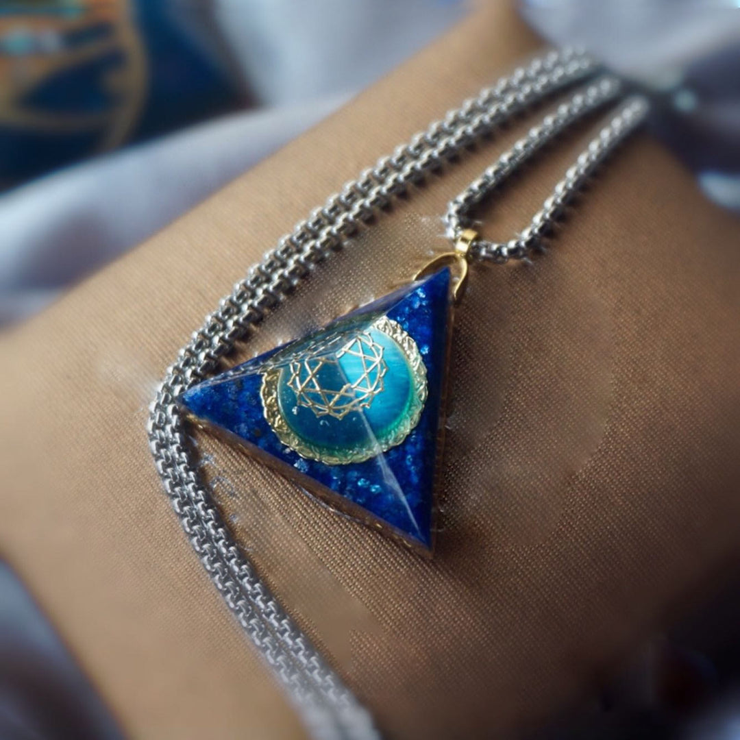 Collana Olivenorma Lapislazzuli Acquamarina Organe Triangolare