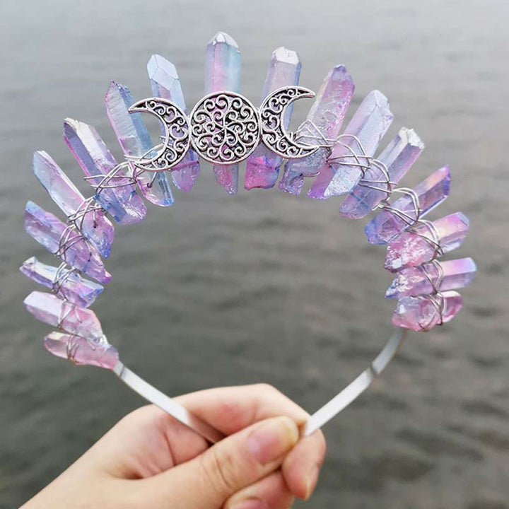 Corona di cristallo di luna fata di fluorite Olivenorma