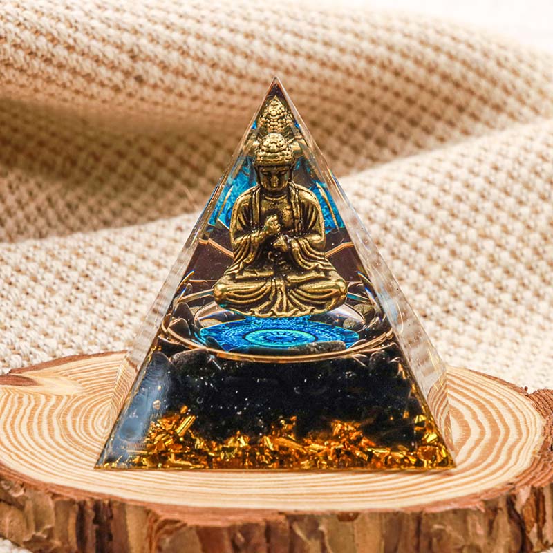 Olivenorma Ossidiana Buddha Protezione Piramide Orgonica 