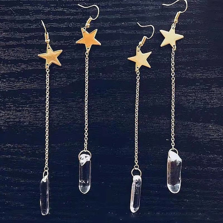 Orecchini Olivenorma con accessori in cristallo naturale luna stella fungo 
