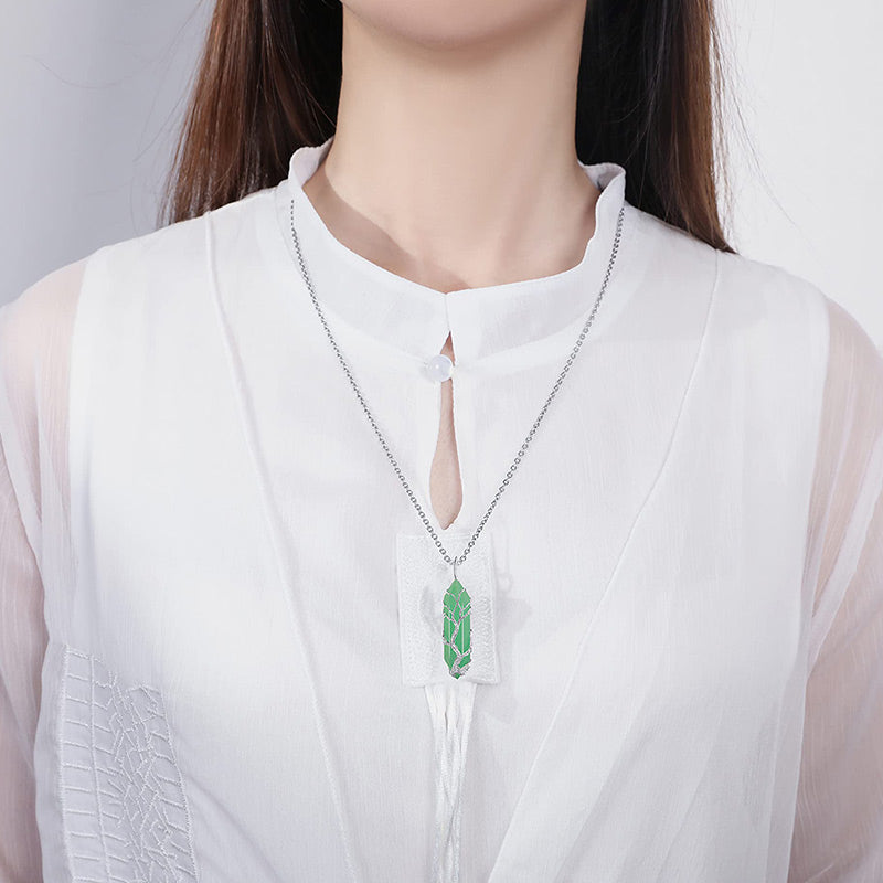 Collana in cristallo Olivenorma con pietra preziosa dell'albero della vita