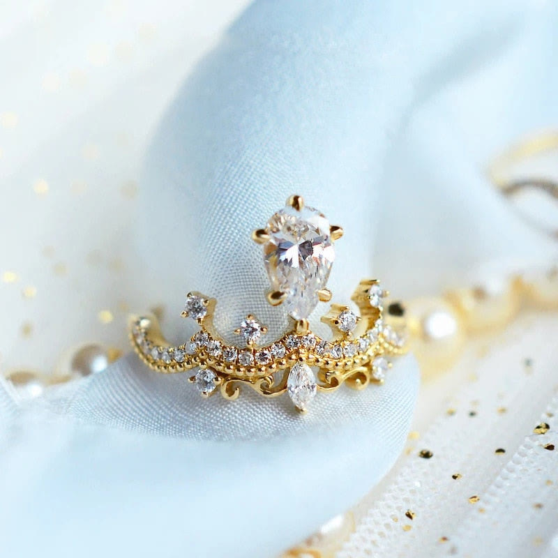 Anello di fidanzamento di lusso Olivenorma Crown Zircon 