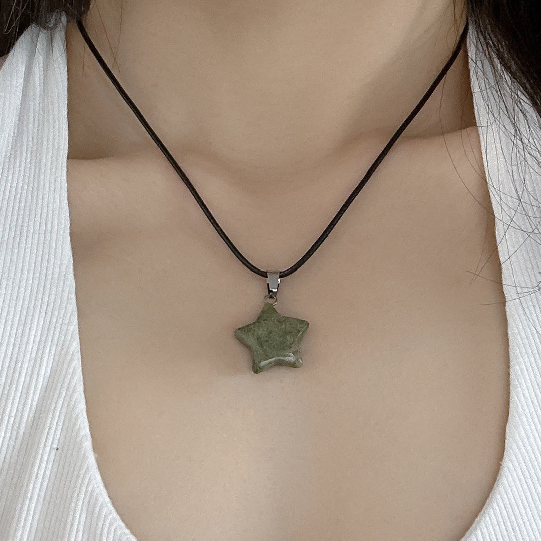 Collana con ciondolo a forma di stella in cristallo naturale Olivenorma
