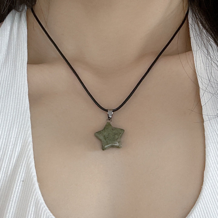 Collana con ciondolo a forma di stella in cristallo naturale Olivenorma