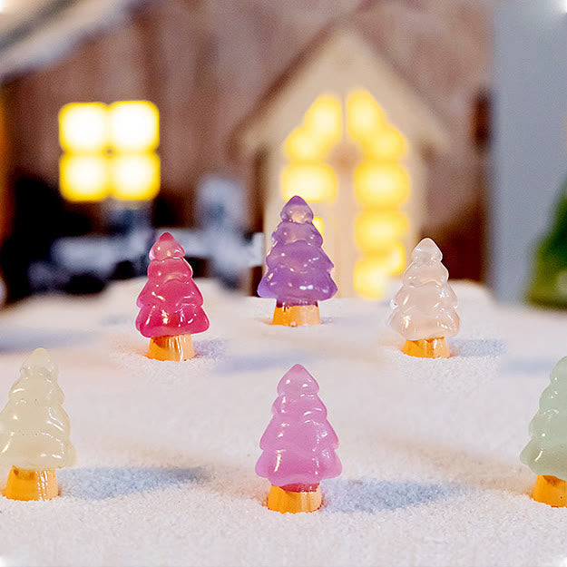 Olivenorma 5 pezzi di cristallo mini albero di Natale scultura decorazione pietra preziosa