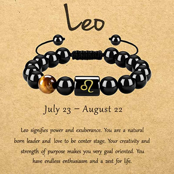 Braccialetto zodiacale Olivenorma Tiger Eye con ossidiana 
